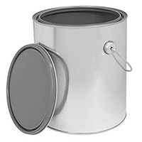 EMPTY METAL CAN WITH LID AND BAIL